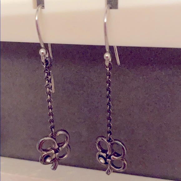 Coach Dangly Clover Earrings Sterling Silver - Picture 2 of 3